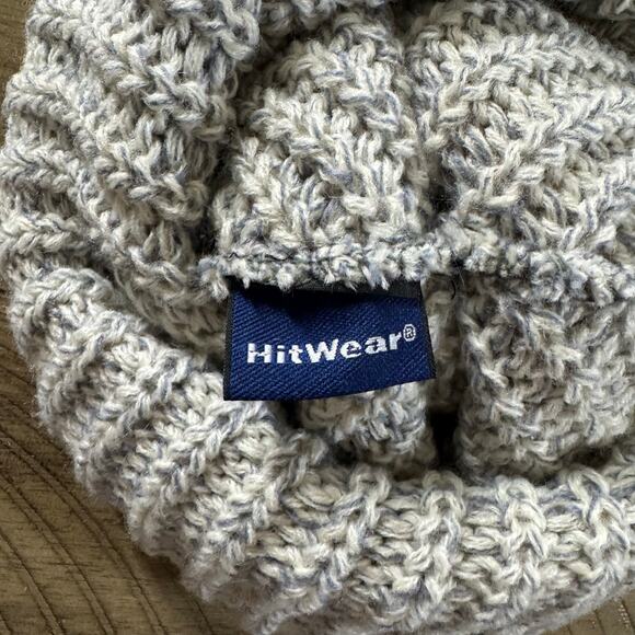 Nucor Hertford County Pom Beanie Hat Womens Gray Knit Winter Cap - Picture 8 of 9